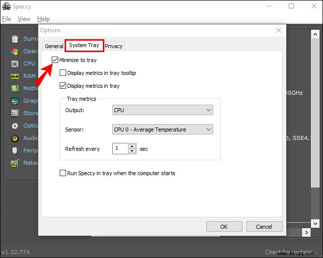 Anzeigen der CPU-Temperatur in Windows 10