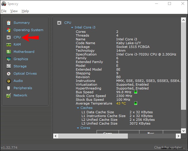 Anzeigen der CPU-Temperatur in Windows 10