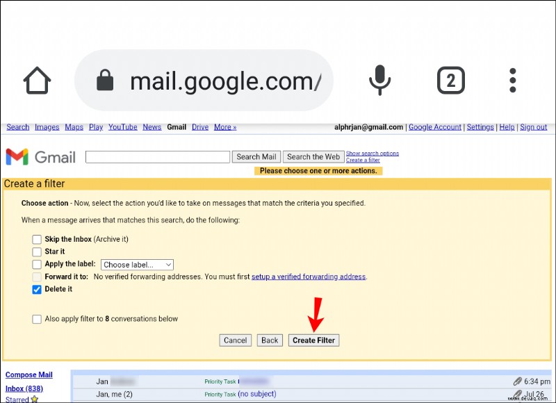 So blockieren Sie eine Domain in Gmail