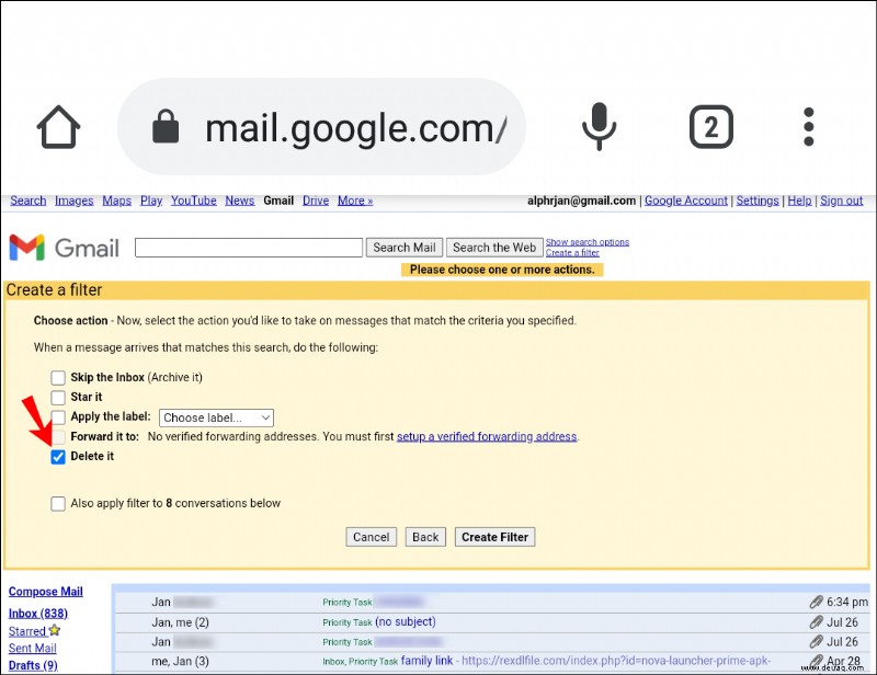 So blockieren Sie eine Domain in Gmail