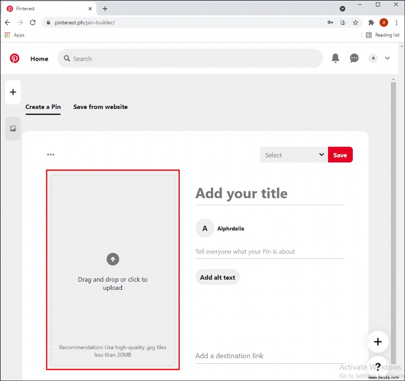 So erstellen Sie einen Pin für Pinterest auf einem PC oder Mobilgerät