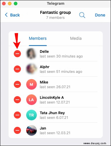 So entfernen Sie einen Benutzer aus einer Gruppe in Telegram