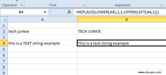 Wie man den ersten Buchstaben in Excel-Tabellenzellen groß schreibt