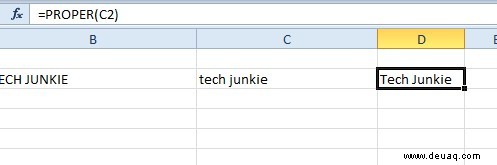 Wie man den ersten Buchstaben in Excel-Tabellenzellen groß schreibt