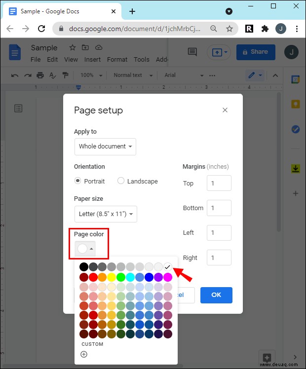 So entfernen Sie eine Hintergrundfarbe in Google Docs