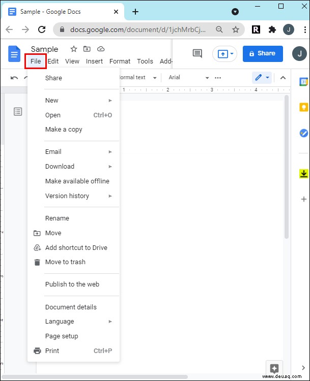 So entfernen Sie eine Hintergrundfarbe in Google Docs