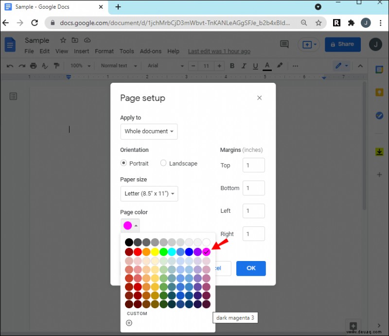 So entfernen Sie eine Hintergrundfarbe in Google Docs