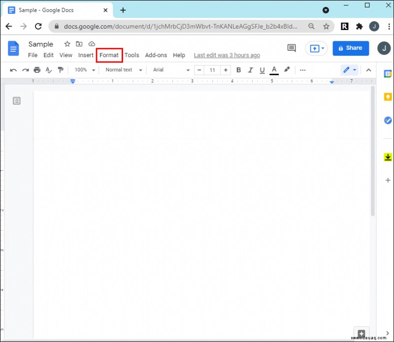 So entfernen Sie eine Hintergrundfarbe in Google Docs