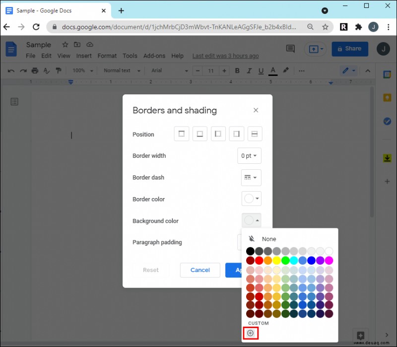 So entfernen Sie eine Hintergrundfarbe in Google Docs