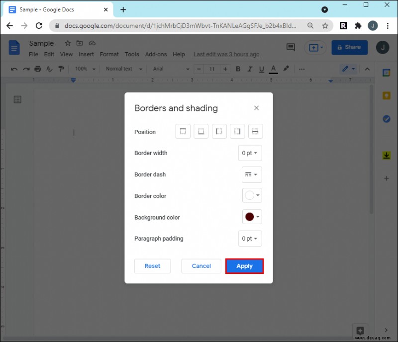 So entfernen Sie eine Hintergrundfarbe in Google Docs