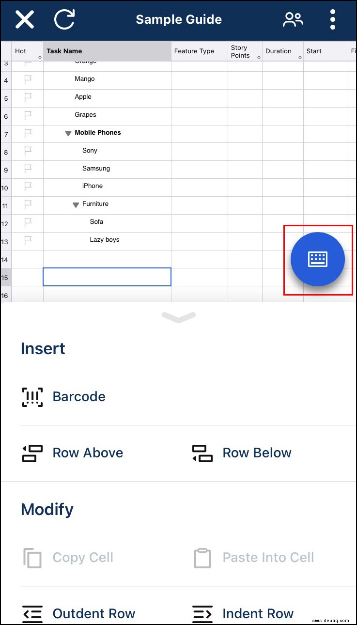 So fügen Sie eine Unteraufgabe in Smartsheet hinzu