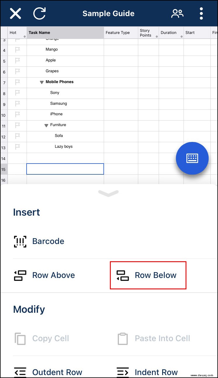 So fügen Sie eine Unteraufgabe in Smartsheet hinzu