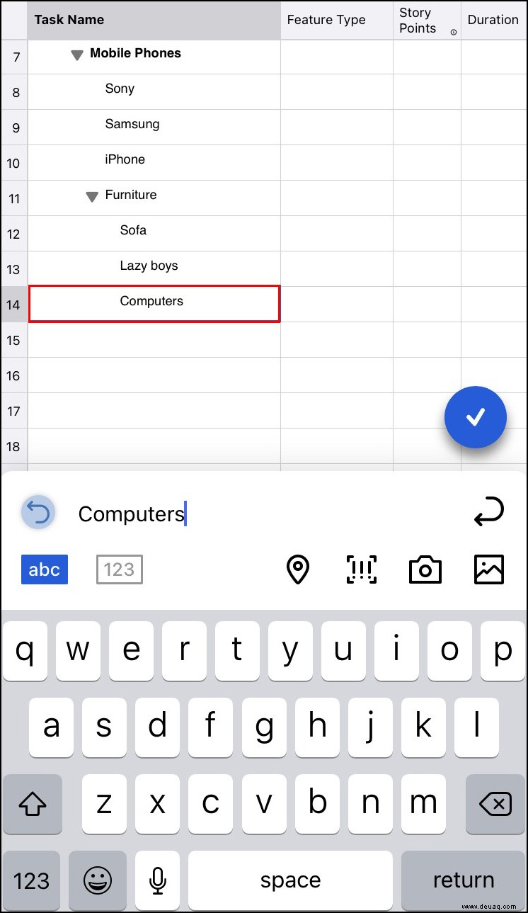 So fügen Sie eine Unteraufgabe in Smartsheet hinzu