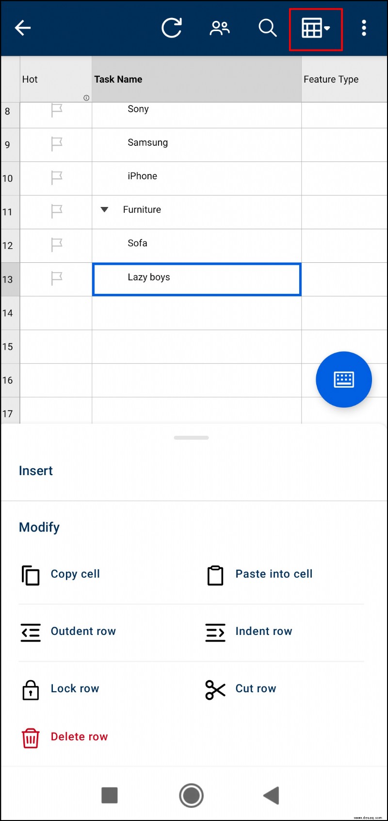 So fügen Sie eine Unteraufgabe in Smartsheet hinzu