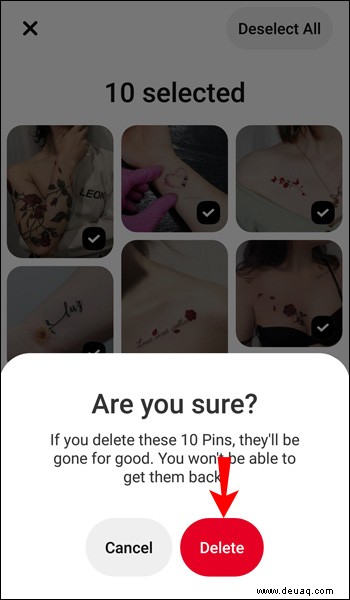 So löschen Sie alle Pins in Pinterest