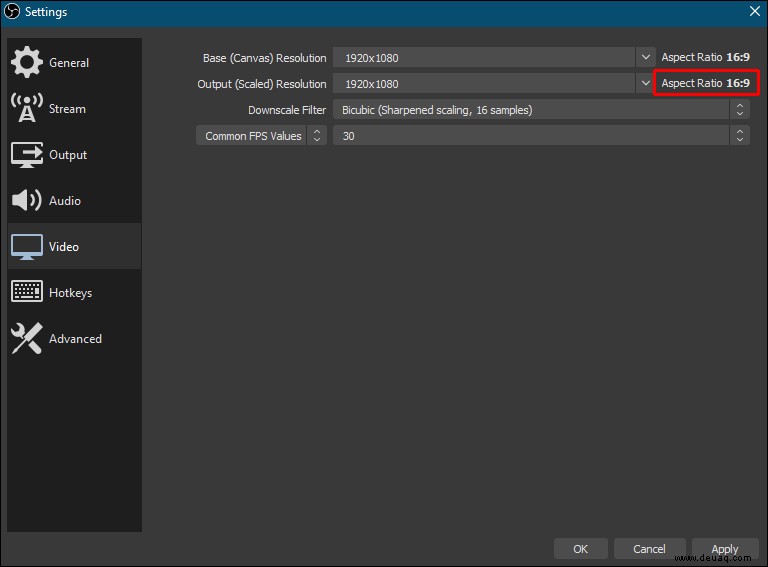 So ändern Sie die Auflösung in OBS