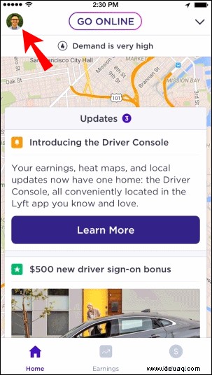 So zeigen Sie geplante Fahrten in Lyft an