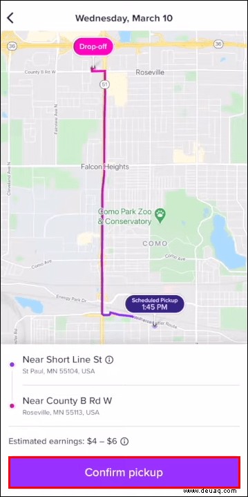 So zeigen Sie geplante Fahrten in Lyft an