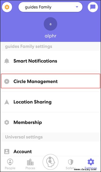 So löschen Sie einen Kreis in Life360