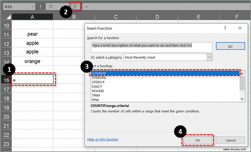 So zählen Sie Duplikate in Excel-Tabellen