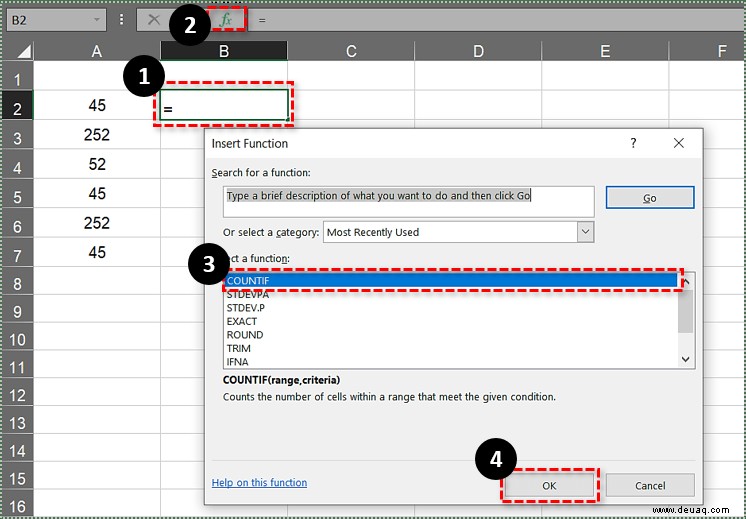 So zählen Sie Duplikate in Excel-Tabellen