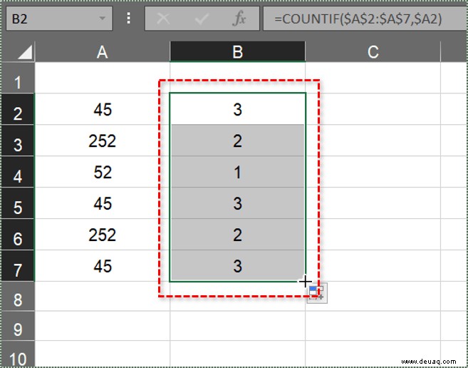 So zählen Sie Duplikate in Excel-Tabellen