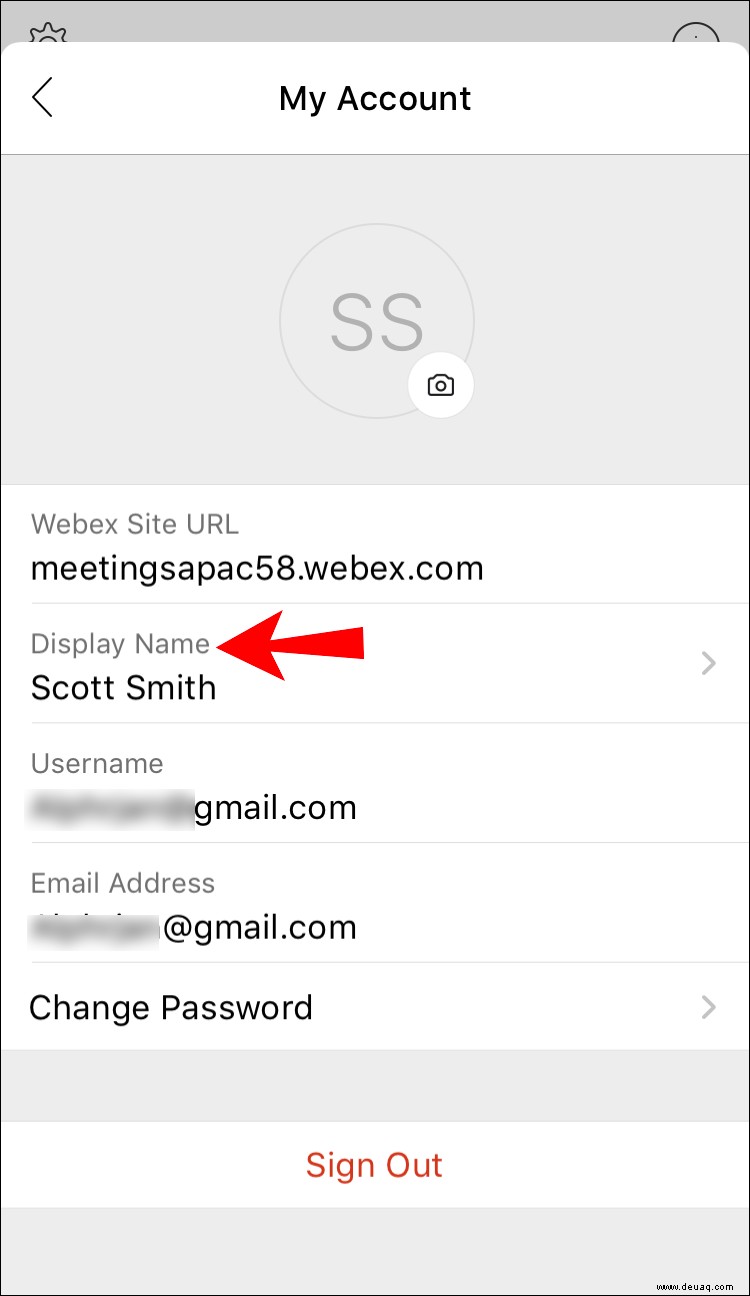 So ändern Sie Ihren Anzeigenamen in Webex