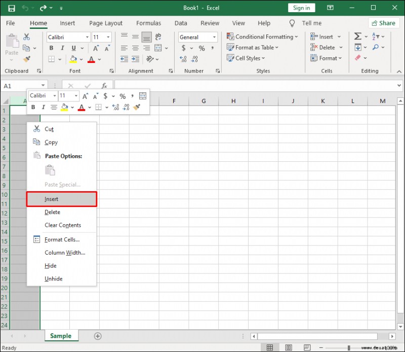 So fügen Sie eine Spalte in Excel hinzu