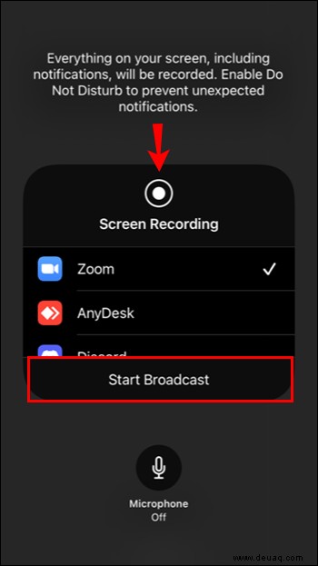 Kann Zoom beim Streamen eines Anrufs meinen gesamten Bildschirm sehen? 