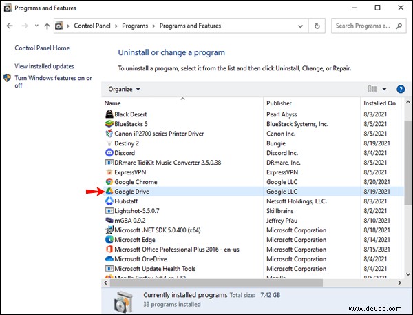 So deinstallieren Sie Google Drive 