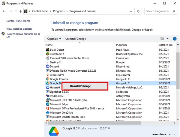 So deinstallieren Sie Google Drive 