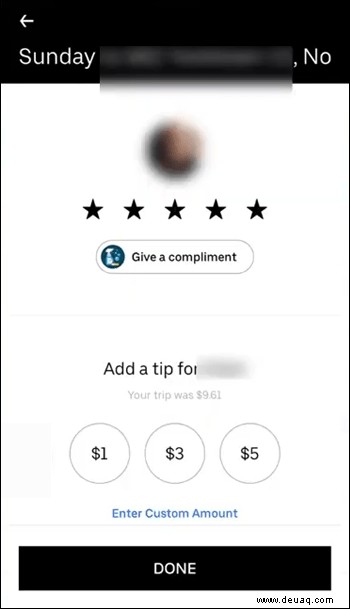 So fügen Sie einen Tipp in der Uber- oder Uber Eats-App hinzu