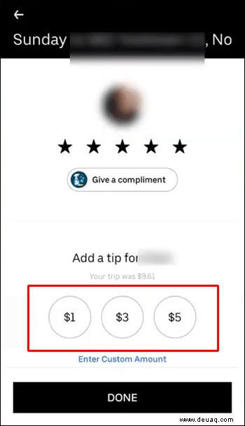 So fügen Sie einen Tipp in der Uber- oder Uber Eats-App hinzu