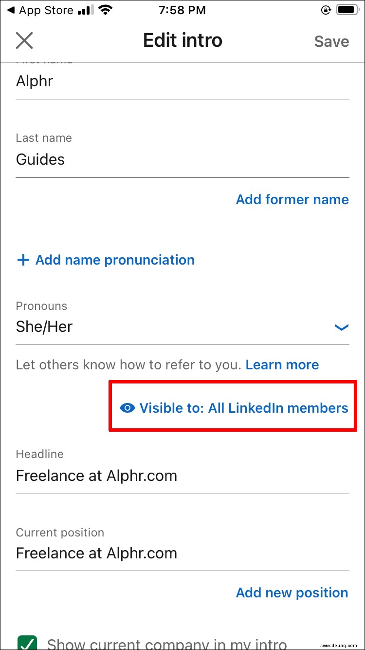 So fügen Sie Pronomen zu LinkedIn hinzu