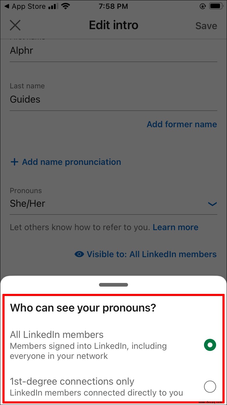 So fügen Sie Pronomen zu LinkedIn hinzu