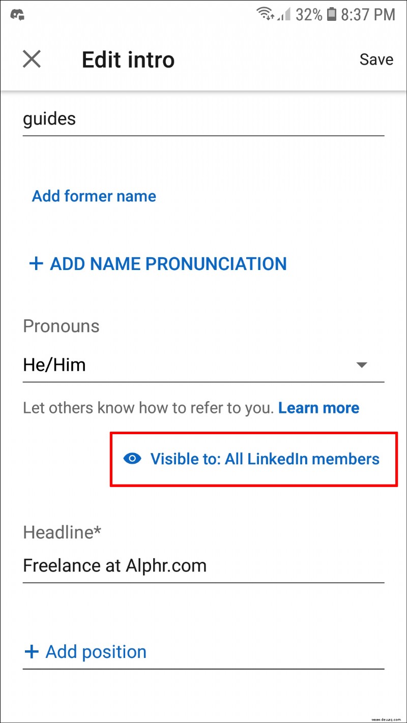 So fügen Sie Pronomen zu LinkedIn hinzu