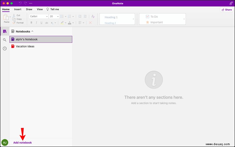 So fügen Sie ein neues Notizbuch in OneNote hinzu