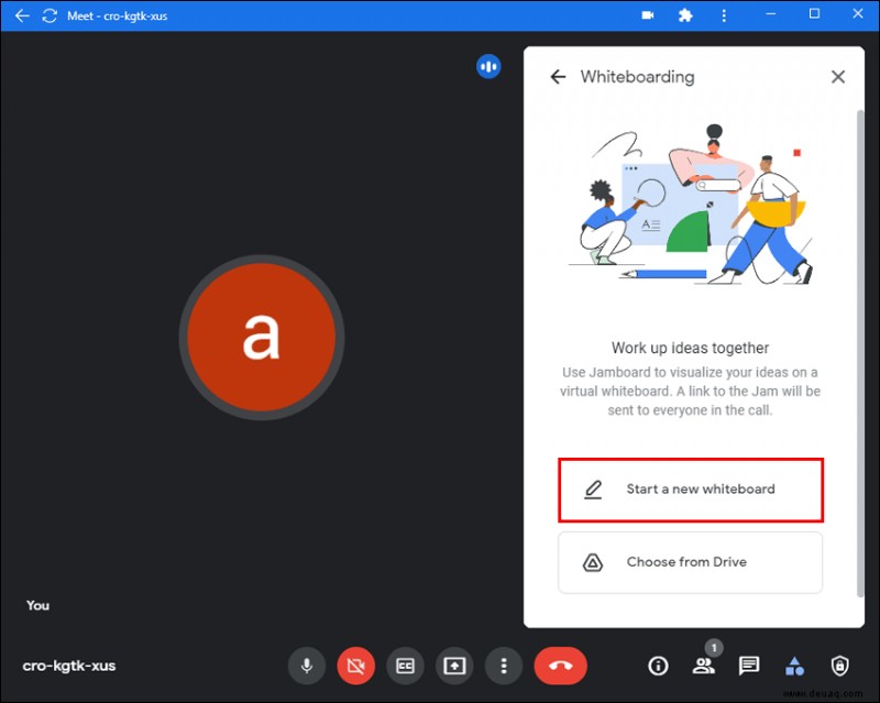 So verwenden Sie ein Whiteboard in Google Meet