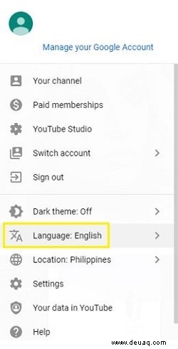 So ändern Sie die Sprache auf YouTube