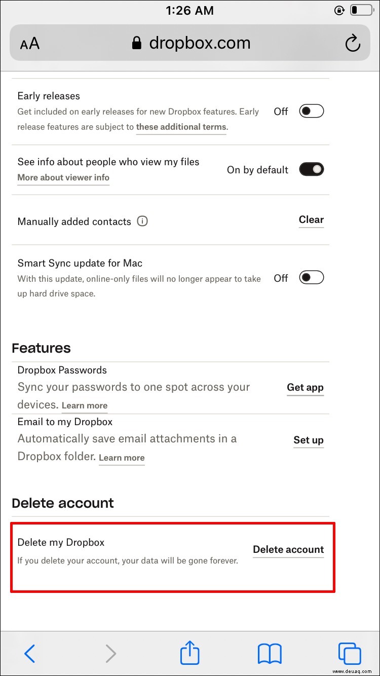 So löschen Sie ein Dropbox-Konto