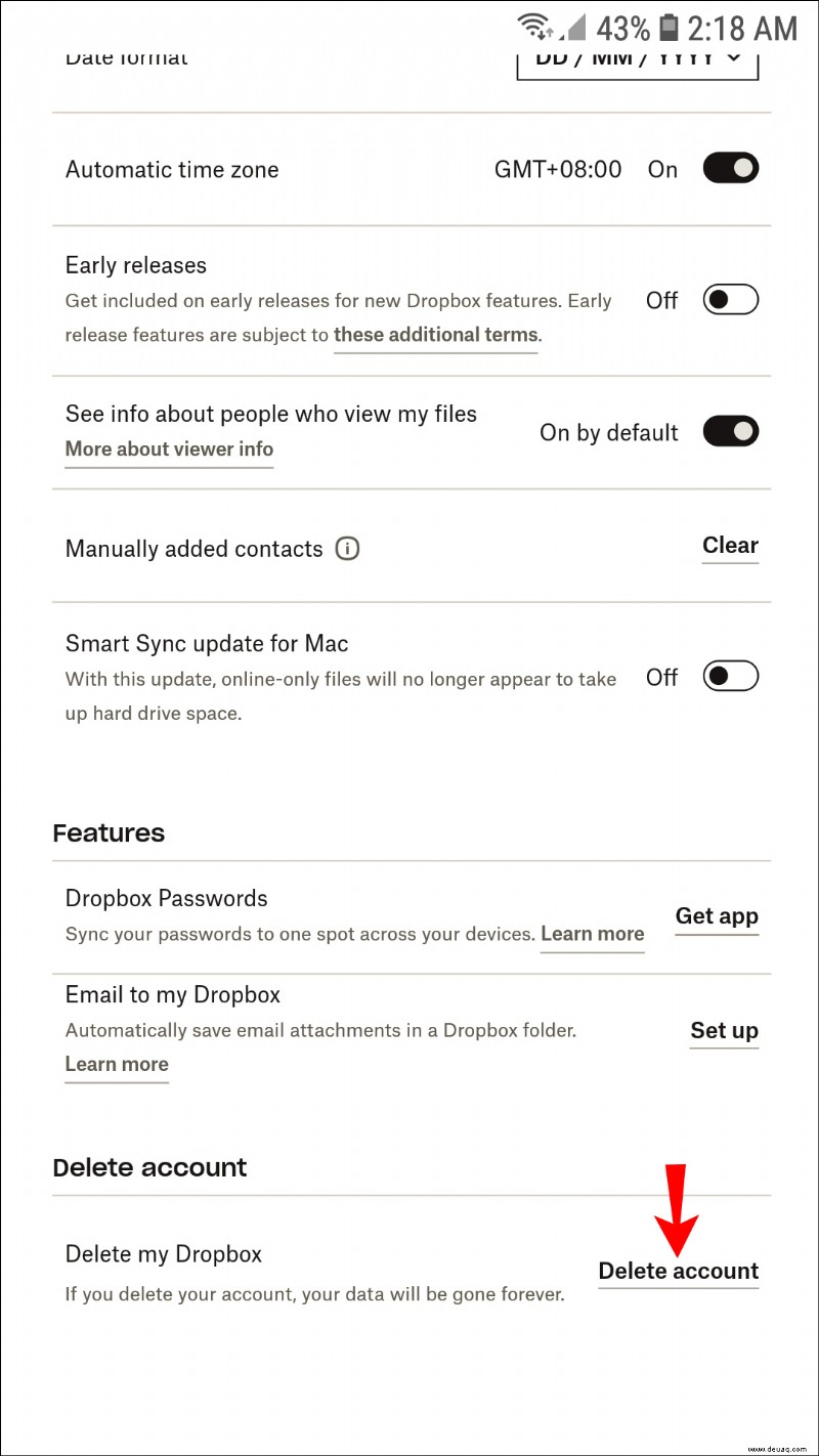 So löschen Sie ein Dropbox-Konto