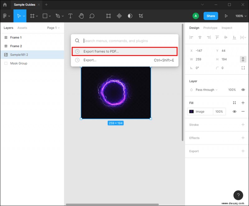 So exportieren Sie ein Design in Figma als PDF