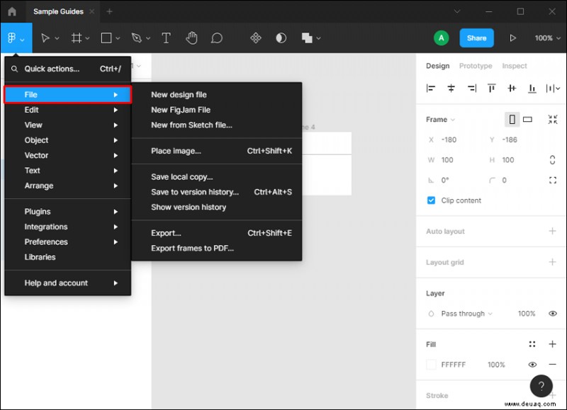 So exportieren Sie ein Design in Figma als PDF