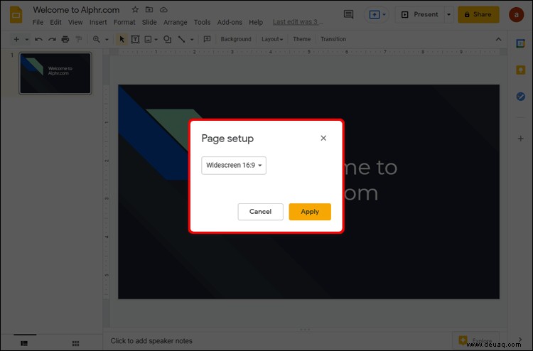 So ändern Sie die Foliengröße in Google Slides