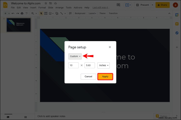 So ändern Sie die Foliengröße in Google Slides