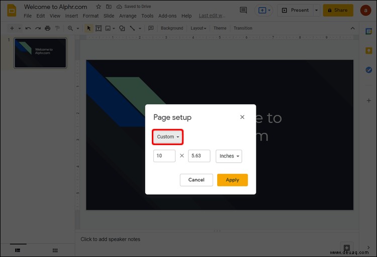 So ändern Sie die Foliengröße in Google Slides