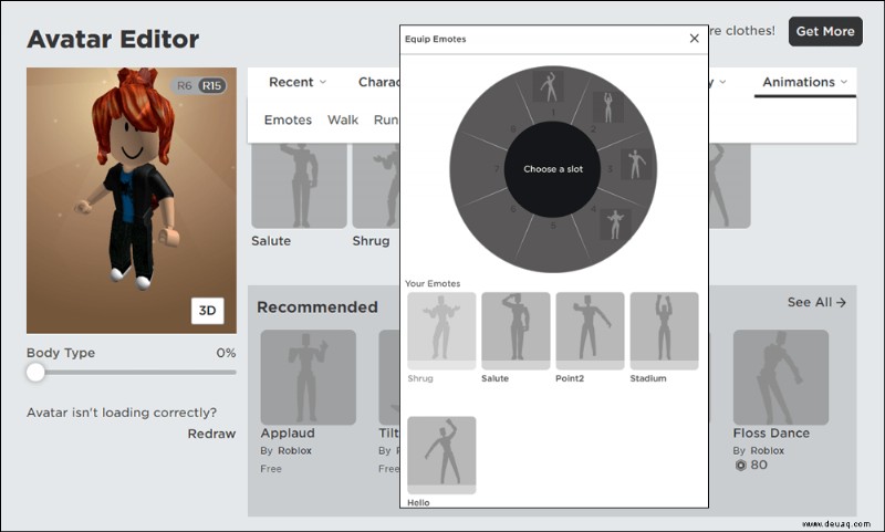 So verwenden Sie Emotes in Roblox