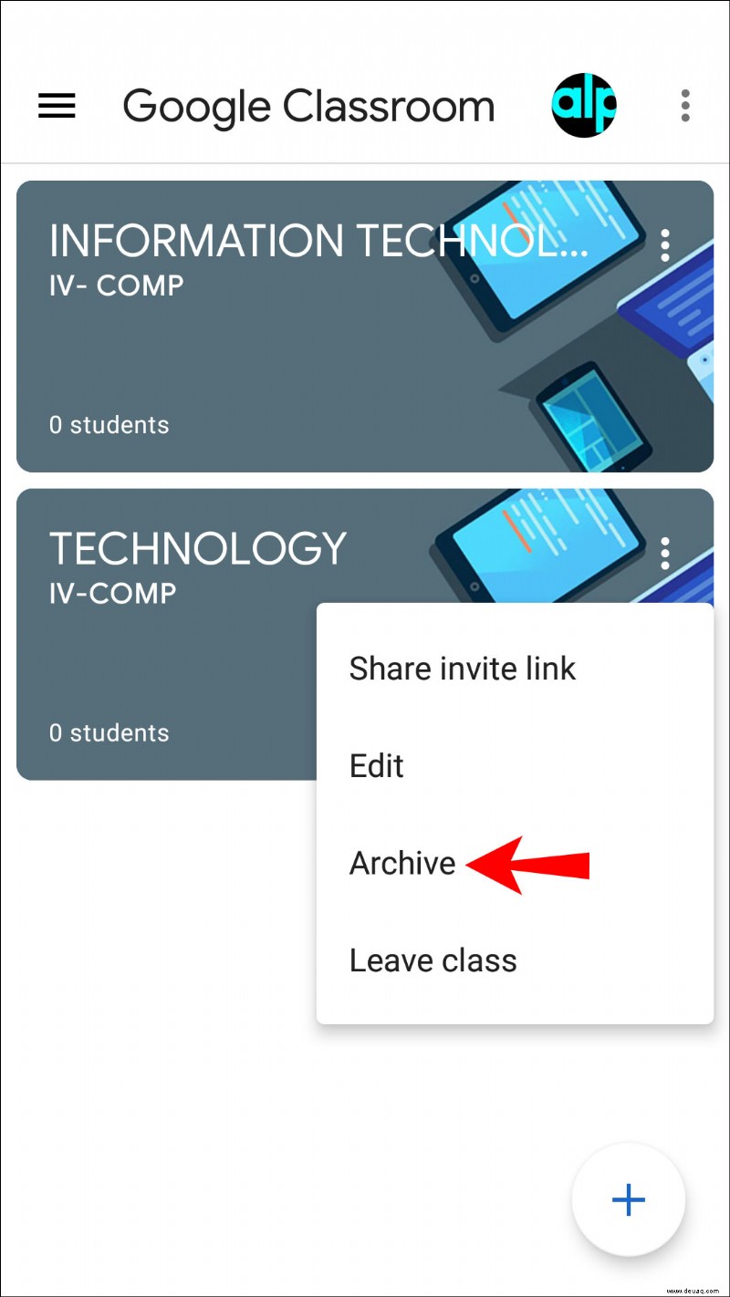 So löschen Sie eine Klasse in Google Classroom