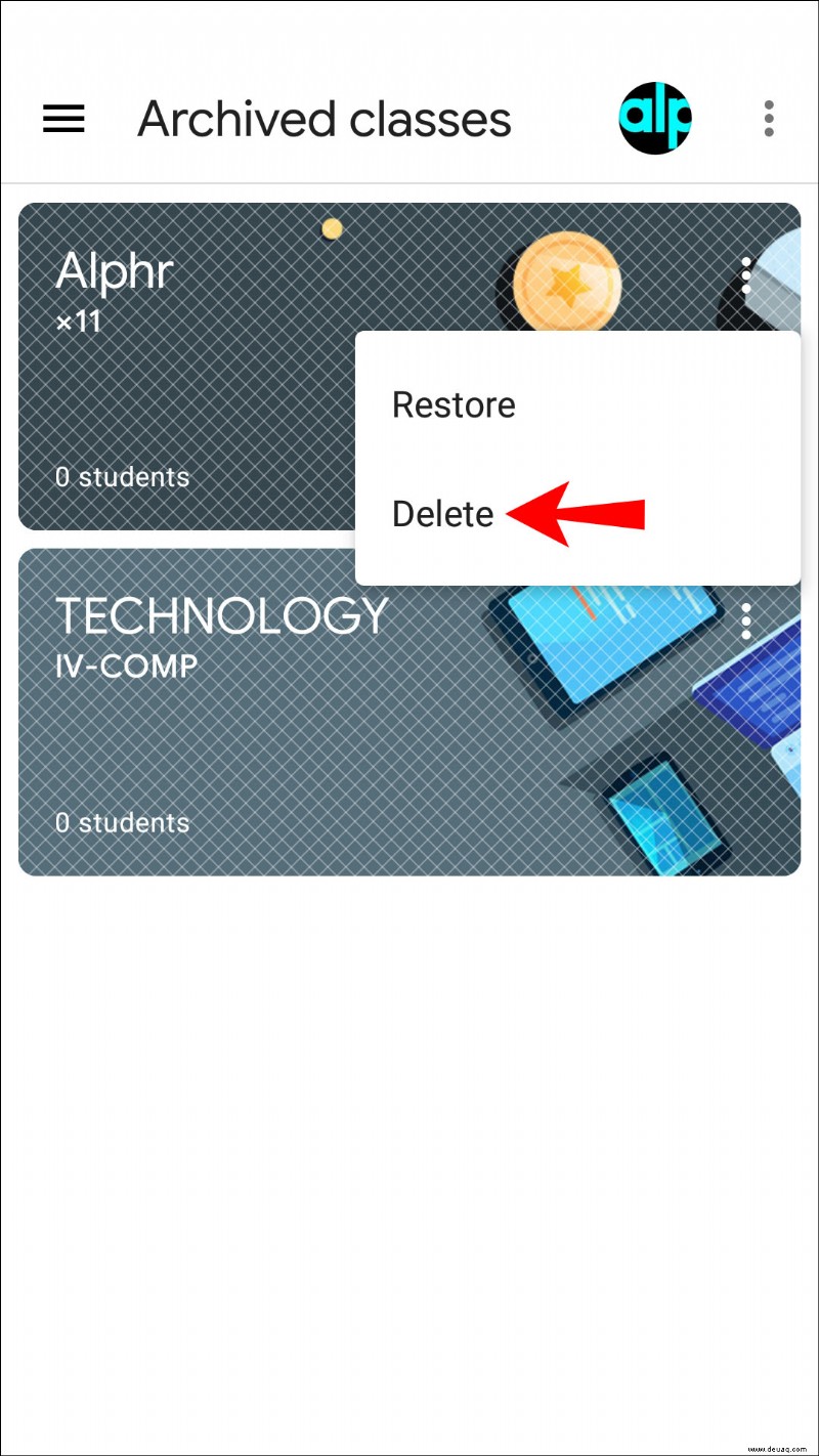 So löschen Sie eine Klasse in Google Classroom