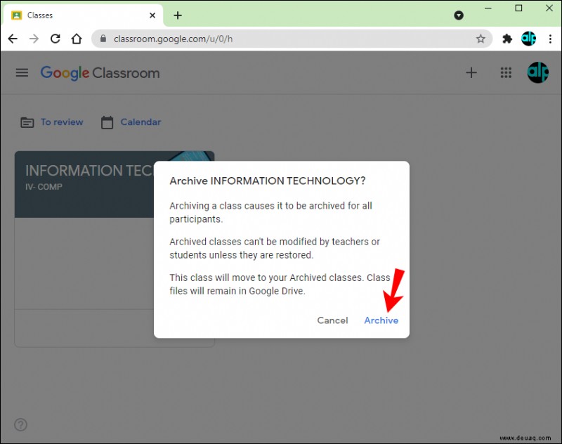 So löschen Sie eine Klasse in Google Classroom